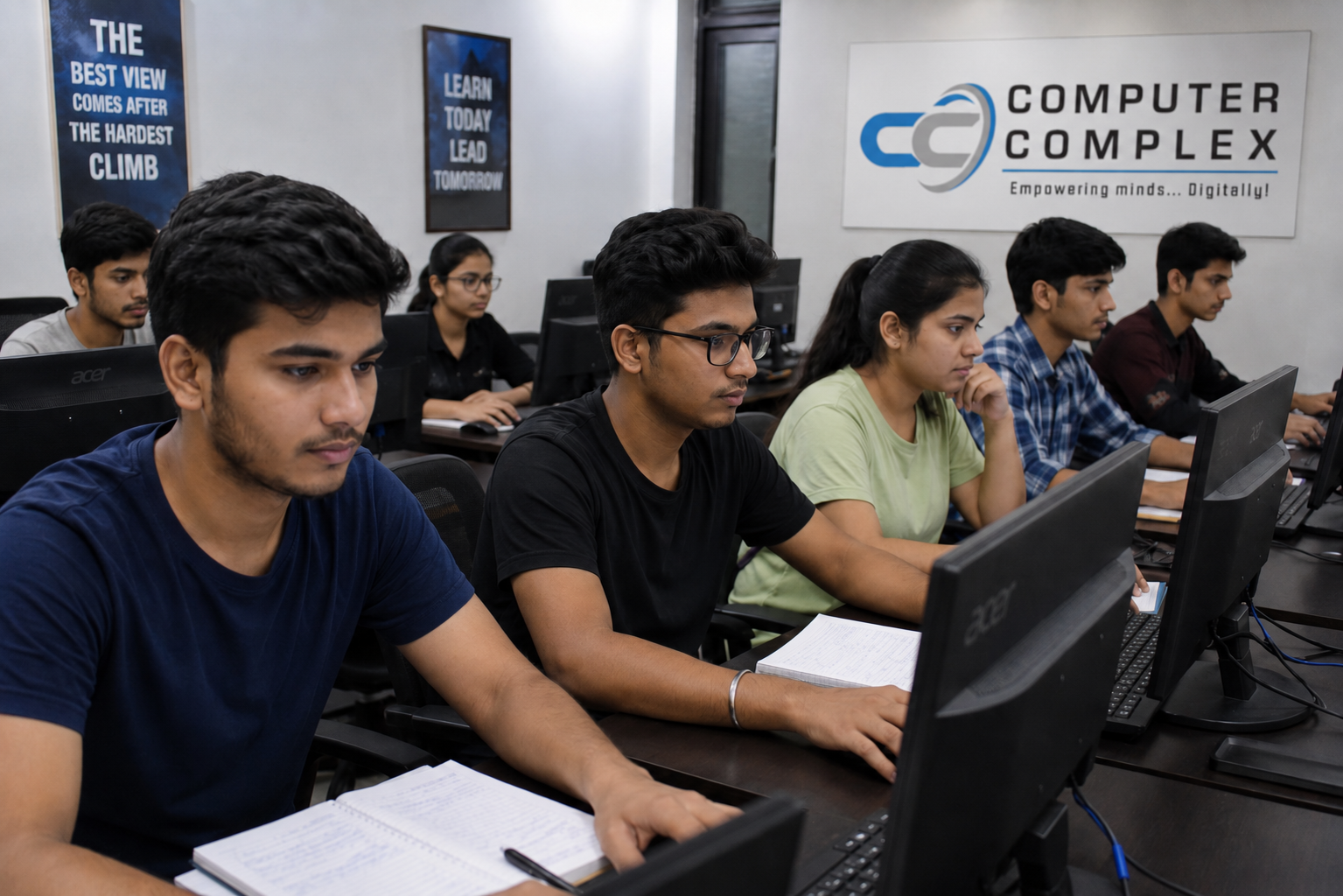 Students learning at Computer Complex, Phagwara